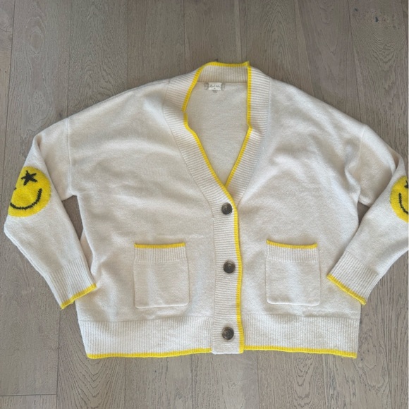 Alterd State Smiley Cardigan in Cream/Yellow Size Medium - Picture 1 of 5